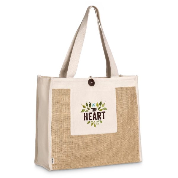 Okiyo Hikari Jute & Cotton Tote - NATURAL