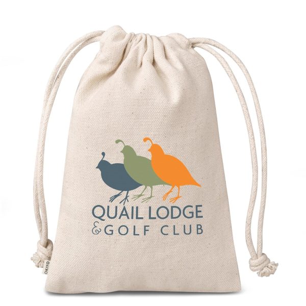 Okiyo Chikara Mini Cotton Drawstring Pouch - NATURAL
