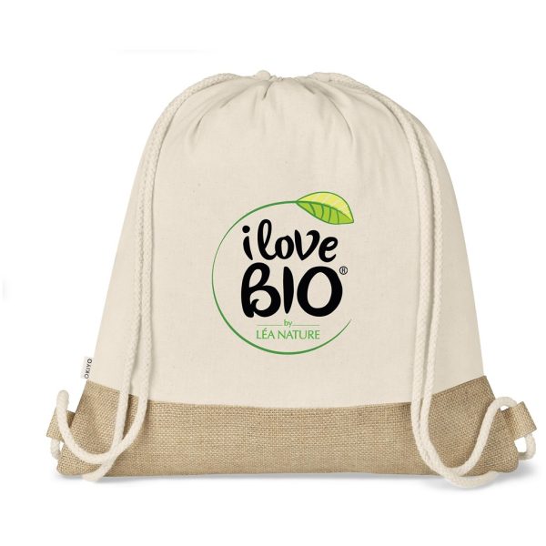 Okiyo Bijin Jute & Cotton Drawstring Bag - NATURAL