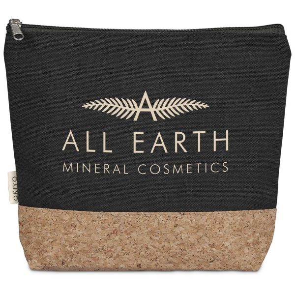 Okiyo Koruku Cork & Cotton Cosmetic Bag - BLACK