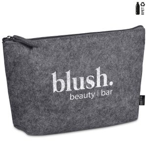Okiyo Kesho Recycled PET Felt Mini Cosmetic Bag - GREY