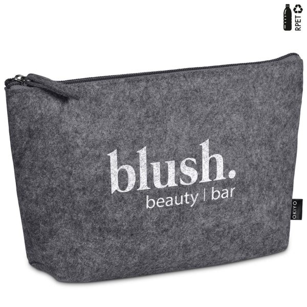 Okiyo Kesho Recycled PET Felt Mini Cosmetic Bag - GREY
