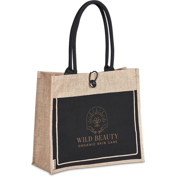 Okiyo Umi Jute & Cotton Tote - BLACK