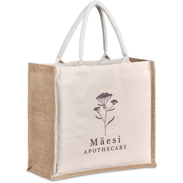 Okiyo Chinsai Maxi Jute & Cotton Tote - NATURAL
