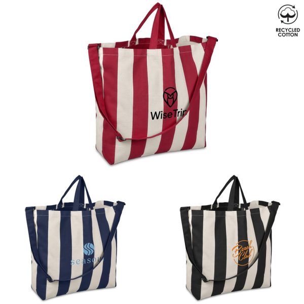 Okiyo Natsuri Recycled Cotton Canvas Large Beach Bag - BLACK