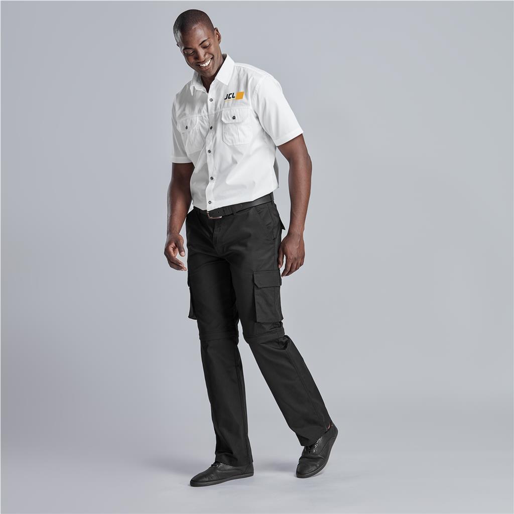 Mens Cargo Zip Off Pants - BLACK / 30