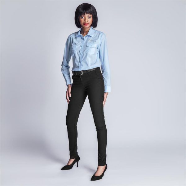 Ladies Superb Stretch Chino Pants - BLACK / 30