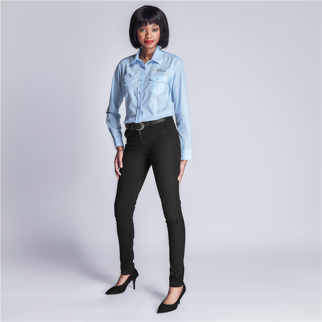 Ladies Superb Stretch Chino Pants - BLACK / 30