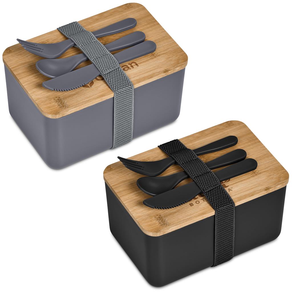 Okiyo Pasuta Recycled Plastic & Bamboo Lunch Box - GREY