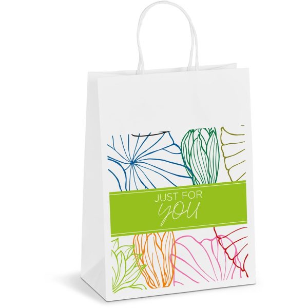 Altitude Animated Digital Print Midi Paper Gift Bag 200gsm - SOLID WHITE