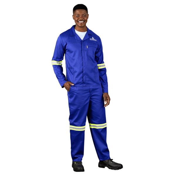 Trade Polycotton Conti Suit - Reflective Arms & Legs - Yellow Taped - NAVY / 32