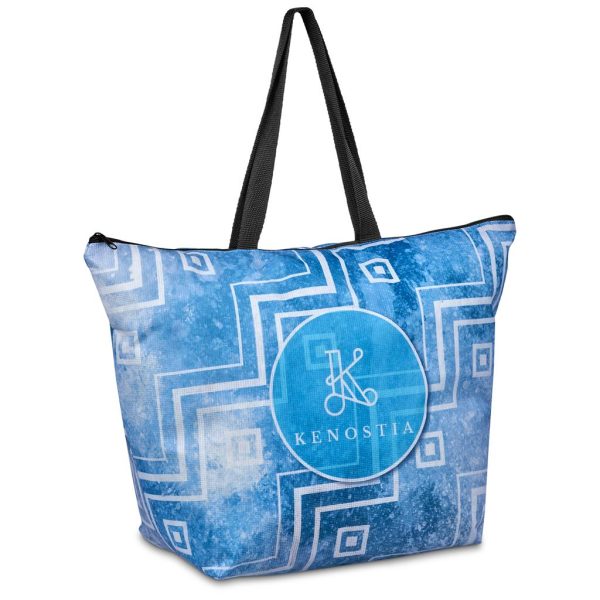 Hoppla Skyline Recycled PET Stitch-Bond Shopper With Zip - GREY