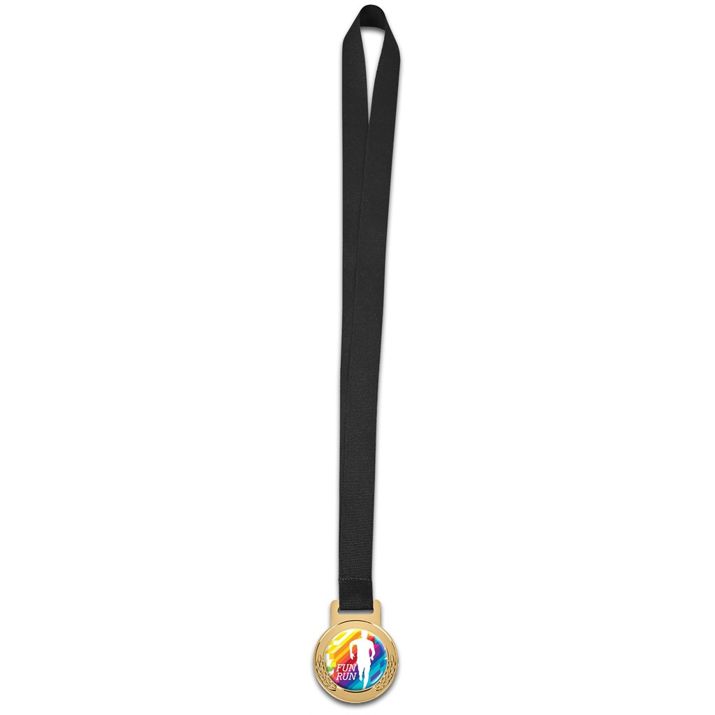 Altitude Achiever Medal With Black Petersham Lanyard - GOLD - Image 5