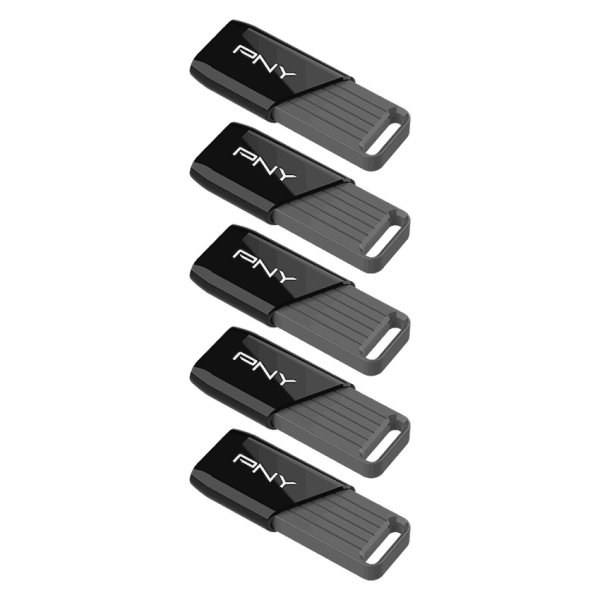 PNY 64GB USB 2.0 Flash Drive Value Pack - 5 Carded Units
