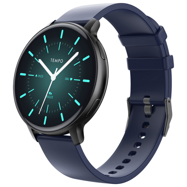 Tempo Pulse Round Smart Watch Black&Blue