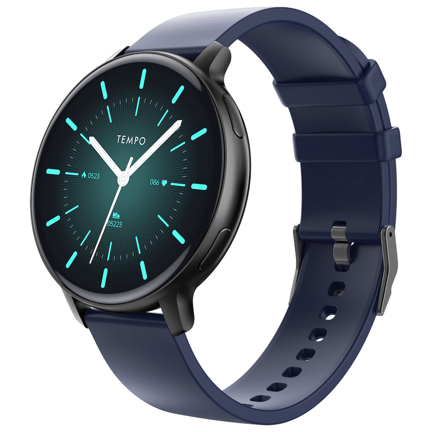 Tempo Pulse Round Smart Watch Black&Blue