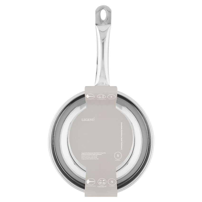 Legend Prof Chef 24cm Stainless Steel Frying Pan - Image 2