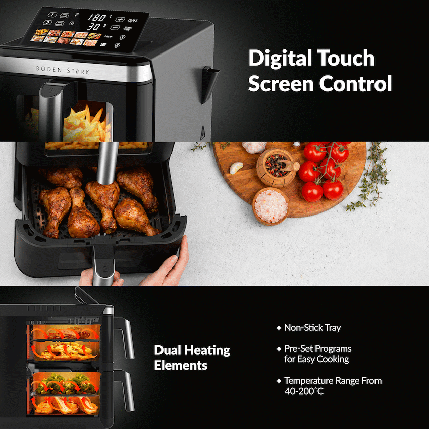 Boden Stark Double Stack Air Fryer - Black - Image 4