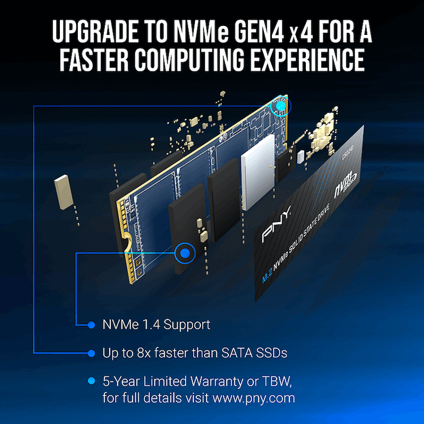 PNY 1TB Gen4 NVMe M.2 2280 Solid State Drive - Image 5